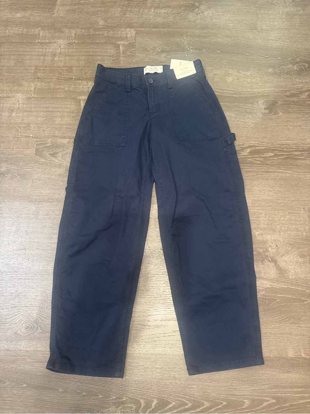 Hollister Navy Cargo Low Rise Taper Baggy Size 2R
